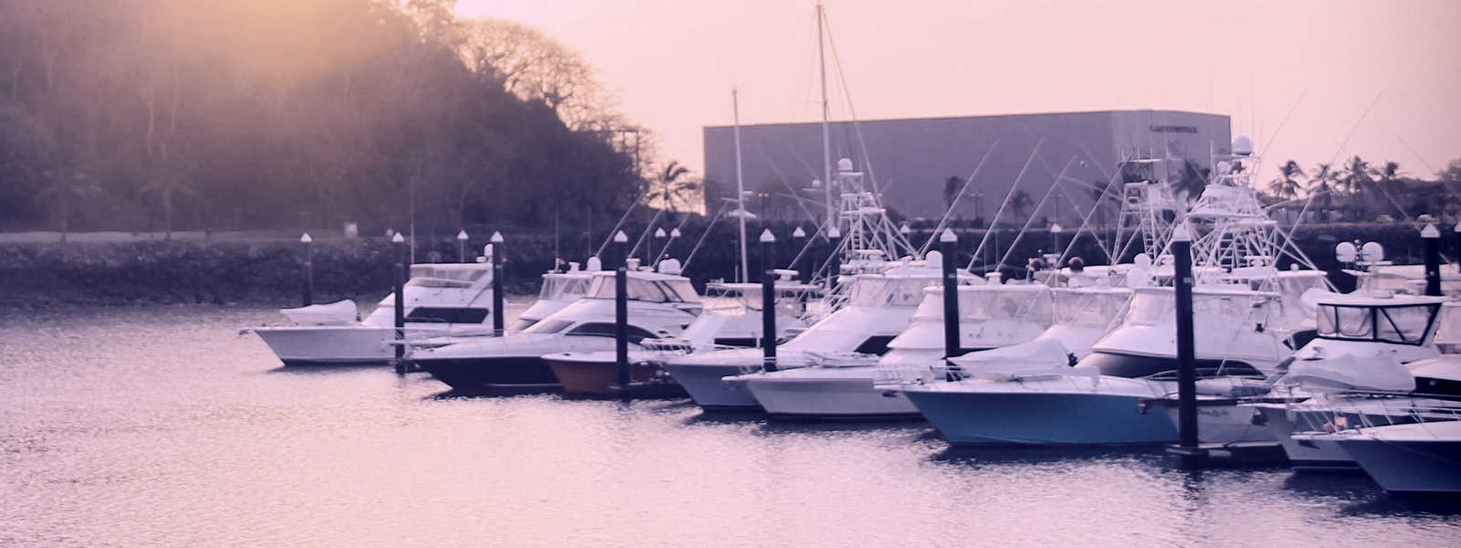Panama, sunset, boats, marina, harbor