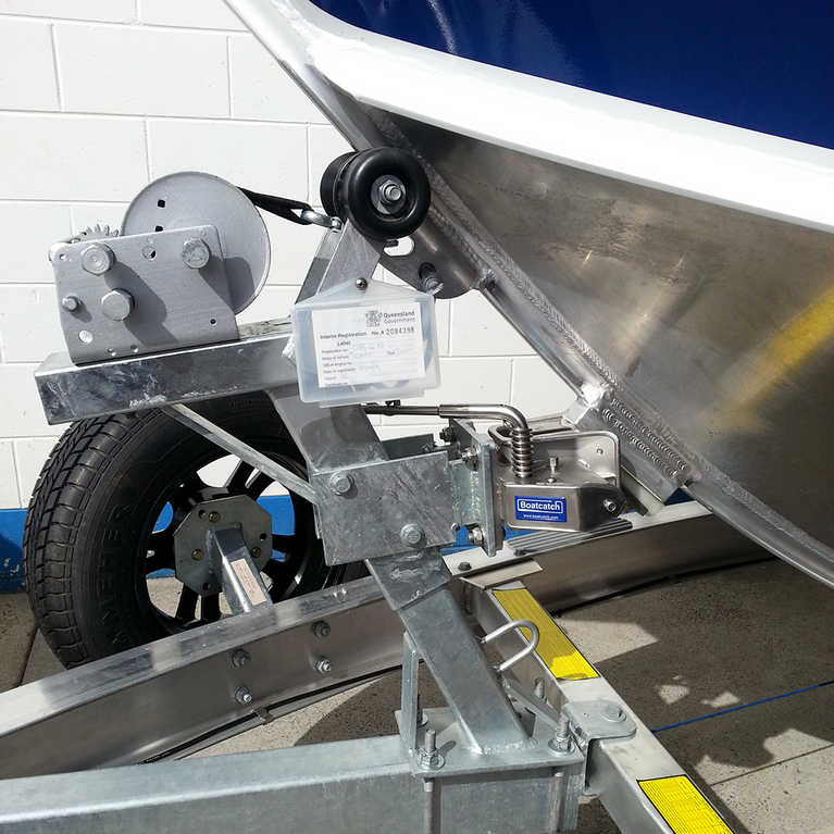 Boatcatch on alloy hull boat