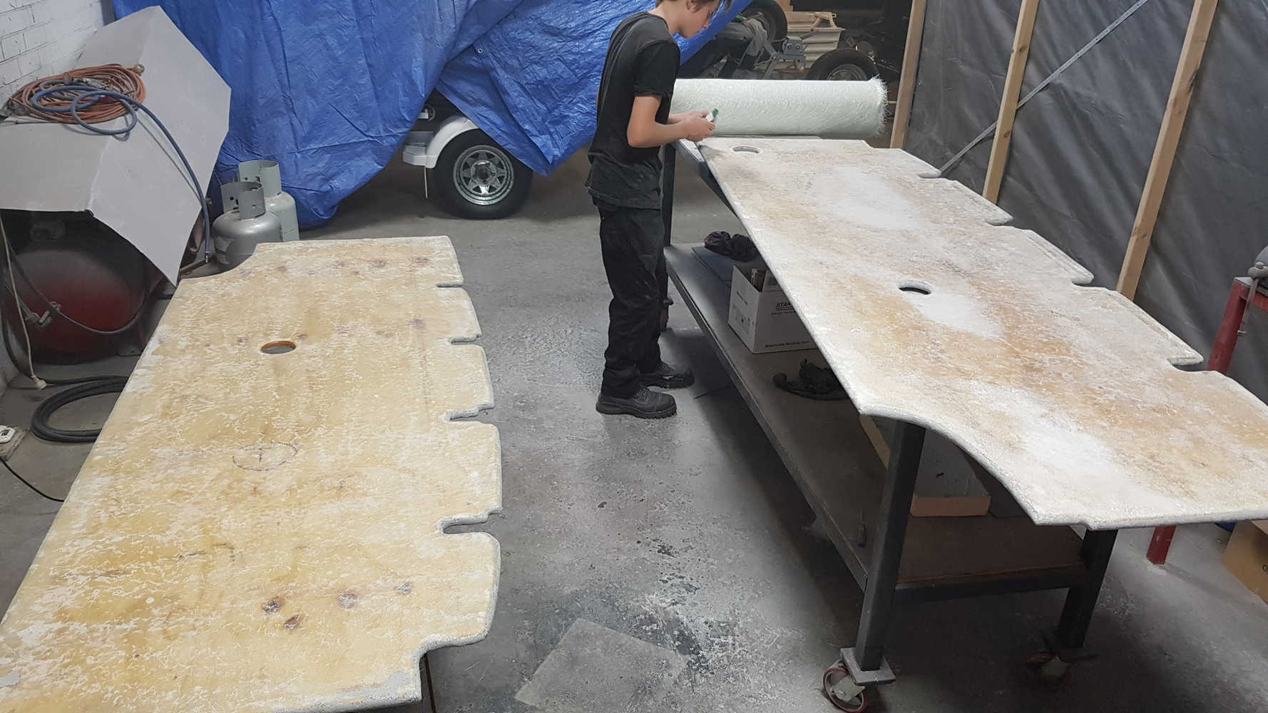 Quintrex Fish Raider, fabrication of flooring and casting deck