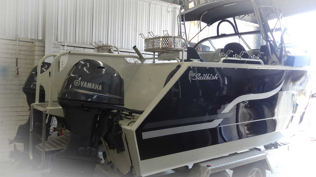 Project boat Sailfish Catamaran at Evolution Marine